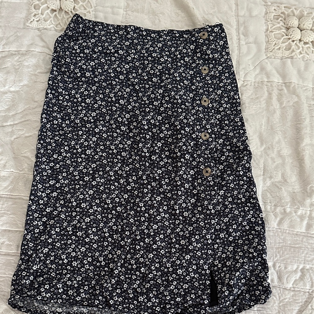 Abercrombie Kids Floral Skirt with white blouse